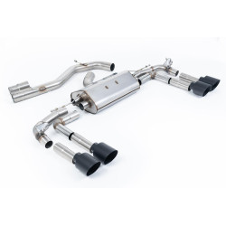 Milltek Cat-back exhaust (loudest) Cerakote black tips for Audi S3 Saloon/Sedan 310PS (8Y) (non-GPF, Part-Resonated) 2022+