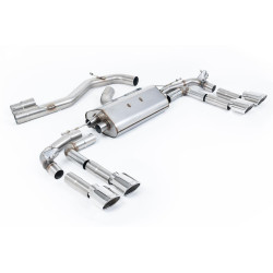 Milltek Cat-back exhaust part-resonated polished tips for Audi S3 2.0TFSI Quattro Saloon/Sedan 310PS (8Y) (non-GPF, Oval) 2022+