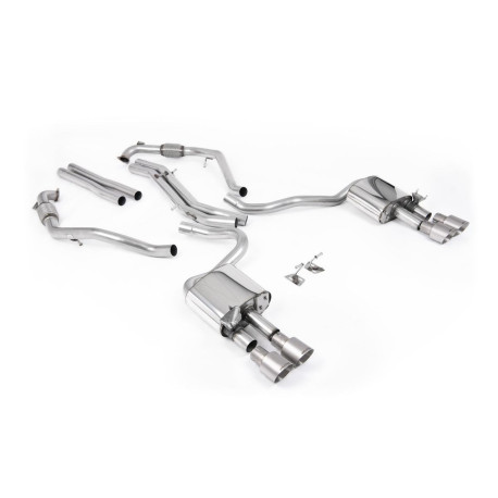 Milltek exhaust systems Milltek Cat-back exhaust (louder) for Audi S5 3.0 V6 Turbo Coupe (B9) 2017+ - Brushed titanium tips | races-shop.com