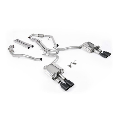 Milltek exhaust systems Milltek Cat-back (louder) for Audi S5 V6 Turbo Sportback (B9) (Sport Diff, LHD, with brace bars) 2019+ - Cerakote black tips | races-shop.com