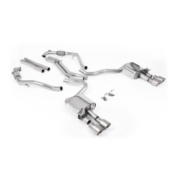 Milltek Cat-back exhaust (louder) quad brushed titanium tips for Audi S5 3.0 V6 Turbo Sportback (B9) 2017+