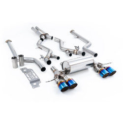 Milltek Cat-back exhaust resonated for BMW M2 Coupe (non-GPF) 2023+ - Burnt/blue titanium tips