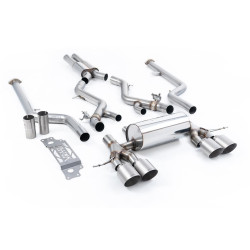 Milltek Cat-back exhaust resonated for BMW M2 Coupe (GPF) 2023+ - Brushed titanium tips