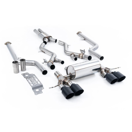 Milltek exhaust systems Milltek Cat-back exhaust resonated for BMW M2 Coupe (GPF) 2023+ - Cerakote black tips | races-shop.com