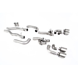 Milltek GPF-back exhaust valved for BMW M8 (F93) 4.4l V8 Twin Turbo Gran Coupe LCI (GPF) 2021+ - Brushed titanium tips
