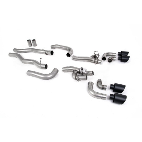 Milltek exhaust systems Milltek GPF-back exhaust valved for BMW M8 (F93) 4.4l V8 Twin Turbo Gran Coupe LCI (GPF) 2021+ - Cerakote black tips | races-shop.com