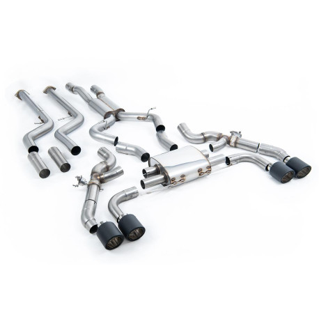 Milltek exhaust systems Milltek Cat-back exhaust resonated for BMW X3 X3M/X3M Comp 3.0 (G01) (non-GPF) 2022+ - Carbon tips | races-shop.com