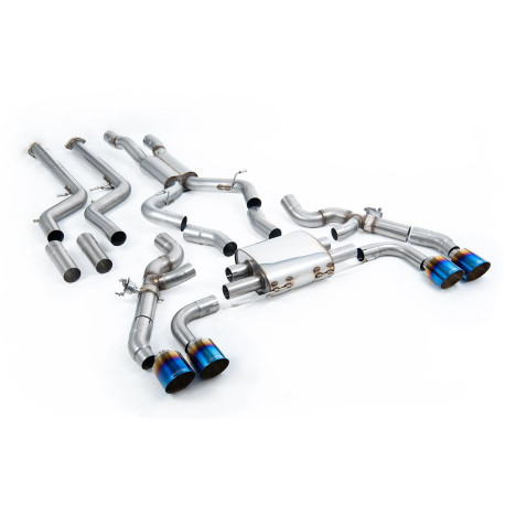 Milltek exhaust systems Milltek Downpipe-back exhaust for BMW X3 X3M/X3M Comp 3.0 (G01) (GPF) 2022+ - Burnt/blue titanium tips | races-shop.com