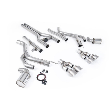 Milltek exhaust systems Milltek Front pipe-back exhaust for Dodge Challenger SRT Hellcat (non-GPF) 2015-2022 - Quad brushed titanium tips | races-shop.com