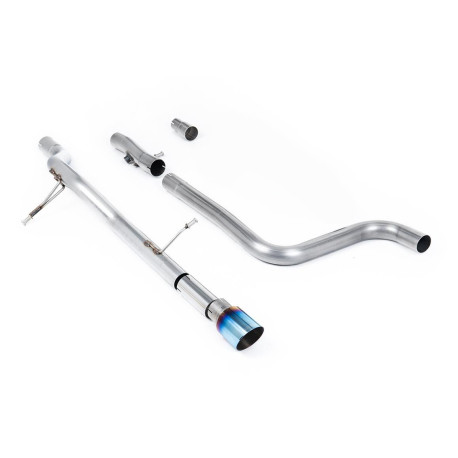 Milltek exhaust systems Milltek GPF-back exhaust (louder) burnt/blue titanium tips for Ford Fiesta Mk8 ST-Line 3 & 5 Door (GPF, GT-90) 2020+ | races-shop.com