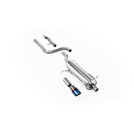 Milltek exhaust systems Milltek GPF-back exhaust resonated burnt/blue titanium tips for Ford Fiesta Mk8 ST-Line 3 & 5 Door (GPF, GT-90) 2020+ | races-shop.com