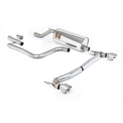 Milltek GPF-back exhaust resonated brushed titanium tips for Ford Fiesta Mk8 1.0T EcoBoost ST-Line 3 & 5 Door (GPF) 2020+
