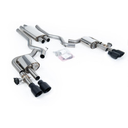 Milltek Cat-back exhaust resonated valved for Ford Mustang 2.3 EcoBoost (non-GPF) 2024+ - Cerakote black tips