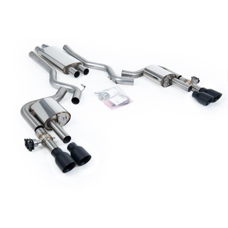 Milltek exhaust systems Milltek Cat-back exhaust resonated valved for Ford Mustang 2.3 EcoBoost (non-GPF) 2024+ - Cerakote black tips | races-shop.com