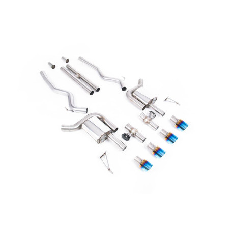 Milltek exhaust systems Milltek Cat-back exhaust (loudest) valved for Ford Mustang 5.0 V8 GT (non-GPF) 2024+ - Burnt/blue titanium tips | races-shop.com
