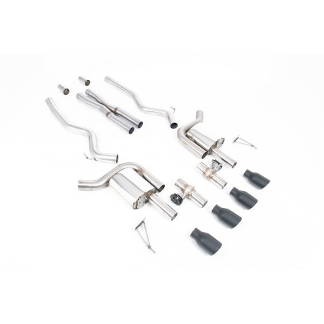 Milltek exhaust systems Milltek Cat-back exhaust valved for Ford Mustang 5.0 V8 GT (non-GPF) 2024+ - Cerakote black tips | races-shop.com