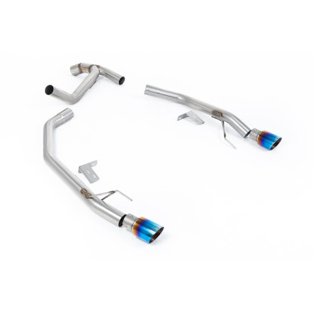 Milltek exhaust systems Milltek Axle-back exhaust for Ford Ranger 2.0TDCI 205PS Bi-Turbo Diesel (T9) (non-GPF) 2023+ - Burnt/blue titanium tips | races-shop.com