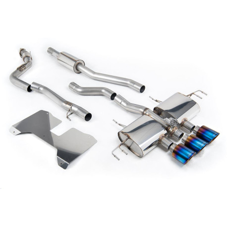 Milltek exhaust systems Milltek Cat-back part-resonated valved for Honda Civic Type R i-VTEC (FL5) (non-GPF) 2022+ - Burnt/blue titanium GT-115 tips | races-shop.com
