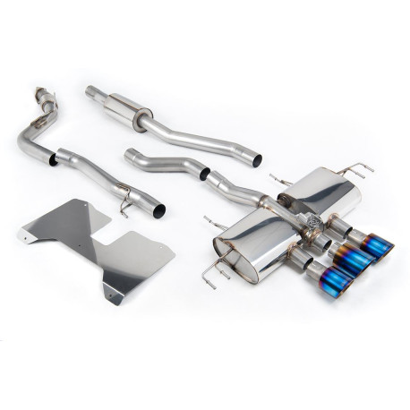 Milltek exhaust systems Milltek Cat-back part-resonated valved for Honda Civic Type R i-VTEC (FL5) (non-GPF) 2022+ - Burnt/blue titanium GT-100 tips | races-shop.com