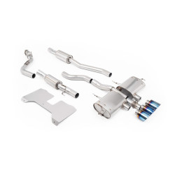 Milltek Cat-back exhaust resonated valved for Honda Civic Type R 2.0 i-VTEC (FL5) (non-GPF) 2022+ - Burnt/blue titanium tips