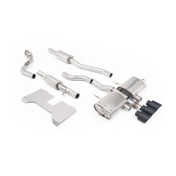 Milltek Cat-back exhaust resonated valved for Honda Civic Type R 2.0 i-VTEC (FL5) (non-GPF) 2022+ - Cerakote black tips