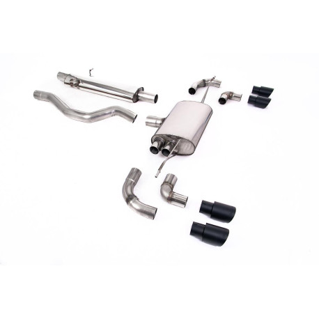Milltek exhaust systems Milltek GPF-back exhaust for Land Rover Defender 110 3.0 I6 P400 (non-GPF) 2020+ - Quad Cerakote black tips | races-shop.com