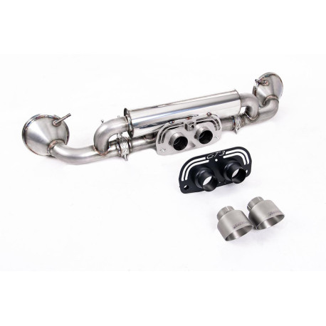 Milltek exhaust systems Milltek Rear silencers for Porsche 911 GT3 (992.1) (non-GPF) 2021+ - Brushed titanium tips | races-shop.com