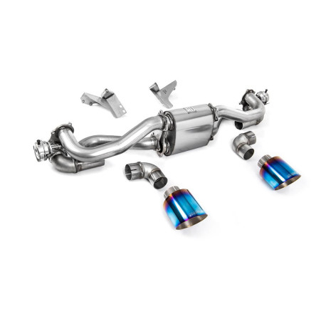 Milltek exhaust systems Milltek GPF-back exhaust burnt titanium tips for Porsche Boxster 718 GTS & Spyder 4.0 (GPF) 2020+ | races-shop.com
