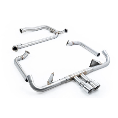 Milltek exhaust systems Milltek Full system with cat replacement pipe for Porsche Cayman 718 GTS 2.5T (non-GPF) 2016-2020 - Dual polished tips | races-shop.com