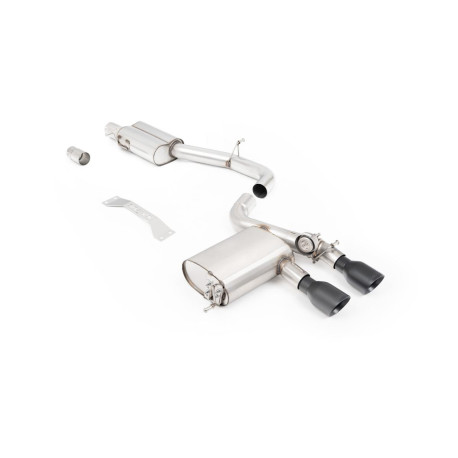 Milltek exhaust systems Milltek V2 Cat-back exhaust valved for Volkswagen Golf MK5 R32 3.2 V6 (non-GPF) 2005-2009 - Cerakote black tips | races-shop.com