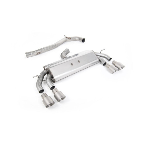 Milltek exhaust systems Milltek Cat-back exhaust (louder) non-valved for Volkswagen Golf Mk7.5 R 310PS (non-GPF) 2017-2021 - Quad titanium tips | races-shop.com