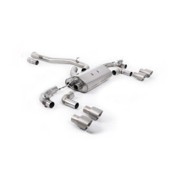 Milltek Cat-back exhaust (louder) valved for Volkswagen Golf Mk7.5 R 310PS (non-GPF) 2017-2021 - Quad titanium tips