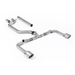 Milltek GPF-back exhaust (loudest) brushed titanium tips for Volkswagen Golf Mk8 GTi (GPF) 2020-2024