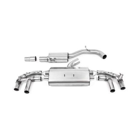 Milltek exhaust systems Milltek GPF-back exhaust resonated for Volkswagen Golf Mk8.5 R (GPF) 2024+ - Titanium tips | races-shop.com
