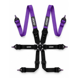 FIA 6 point sport safety belts RACES EVO HANS 3" (76mm) - PURPLE/BLACK