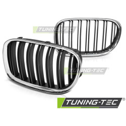 GRILLE CHROME BLACK DOUBLE BAR for BMW F01 09-15