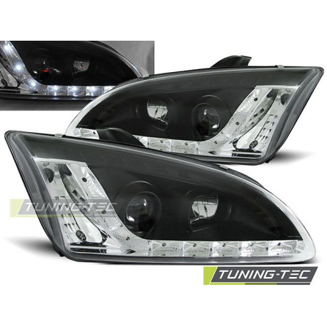 Lighting TUNING-TEC headlights (DRL) for FORD FOCUS II 09.04-01.08 (H1), black, V1 | races-shop.com