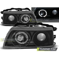 TUNING-TEC headlights (Angel Eyes) for HONDA CRX 09.87-89 (H1, without approval), black