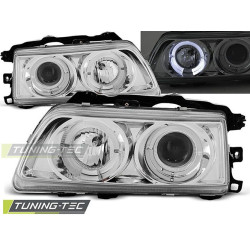 TUNING-TEC headlights (Angel Eyes) for HONDA CRX 09.87-89 (H1, without approval), chrome