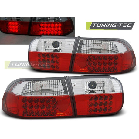 Lighting TUNING-TEC LED tail lights for HONDA CIVIC 09.91-08.95 2D/4D (COUPE / SEDAN, without approval), red-white | races-shop.com