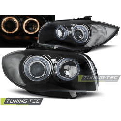 HEADLIGHTS ANGEL EYES BLACK for BMW 1 E87/E81/82/88 04-11