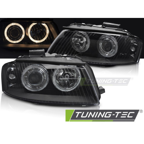 Lighting TUNING-TEC headlights (Angel Eyes) for AUDI A3 8P 05.03-03.08 (H7), black | races-shop.com