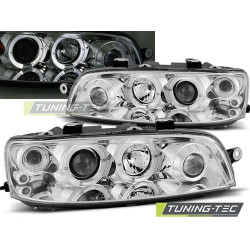 HEADLIGHTS FIAT PUNTO 2 10.99-06.03 ANGEL EYES CHROME