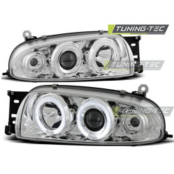 HEADLIGHTS FORD FIESTA MK4 10.95-08.99 ANGEL EYES CHROME