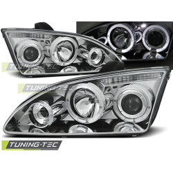 TUNING-TEC headlights (Angel Eyes) for FORD FOCUS II 09.04-01.08 (H1), chrome