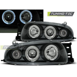 HEADLIGHTS FORD FIESTA MK4 10.95-08.99 ANGEL EYES BLACK