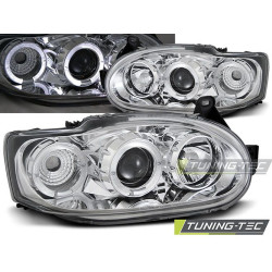 HEADLIGHTS FORD ESCORT MK7 02.95-00 ANGEL EYES CHROME