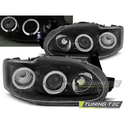 HEADLIGHTS FORD ESCORT MK7 02.95-00 ANGEL EYES BLACK
