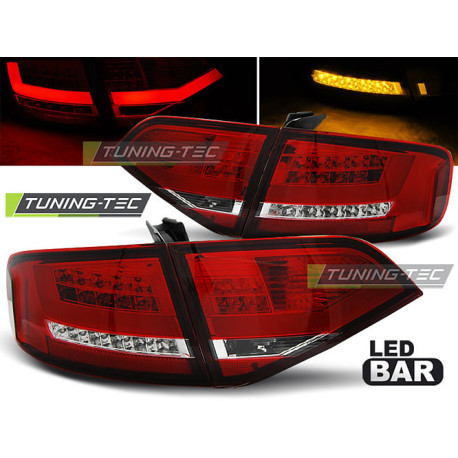 Lighting TUNING-TEC LED tail lights for AUDI A4 B8 08-11 SEDAN (LIMOUSINE), red-white, V1 | races-shop.com