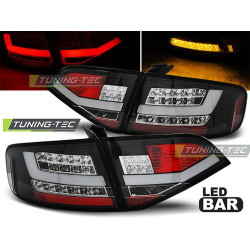 LED TAIL LIGHTS BLACK for AUDI A4 B8 08-11 SEDAN